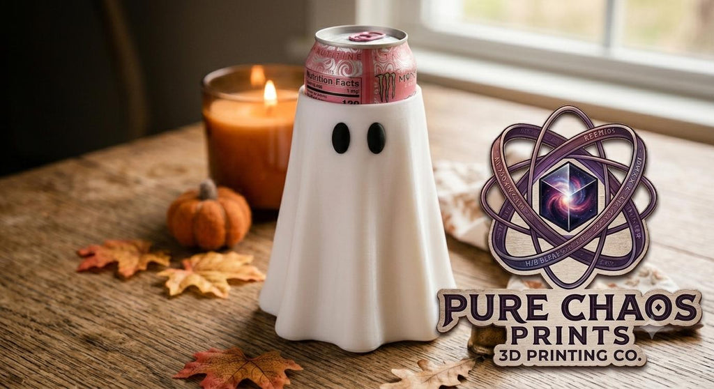 3D Printed Ghost Can Holder | Spooky Halloween Energy Drink Sleeve