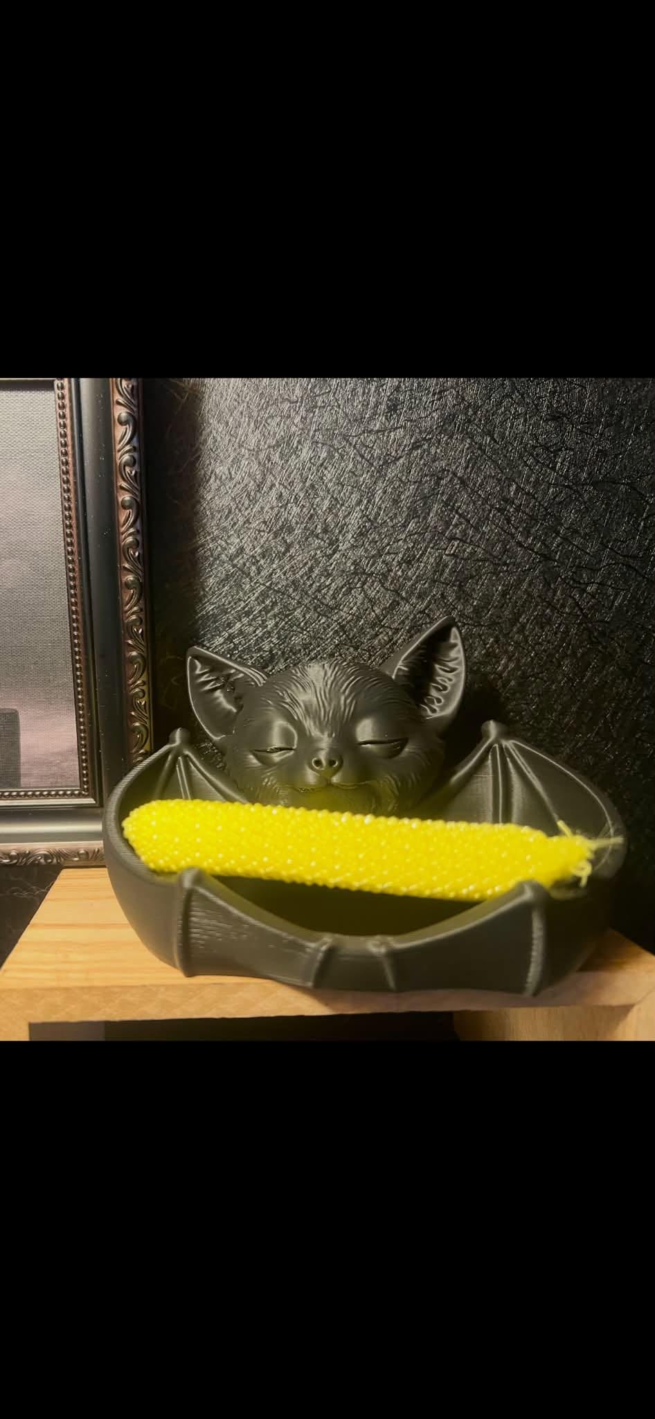 Sleeping Bat Soap Dish, Sponge Holder & Trinket Tray