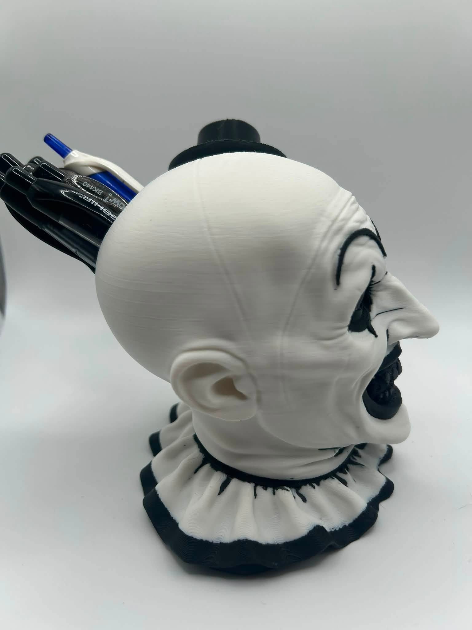 3D Printed Art the Clown Desk Organizer & Pen Holder | Terrifier Horror Decor