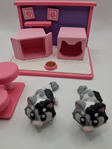 3D Printed Cat Playset with 2 Articulated Cats | Interactive Kitty Room Playset