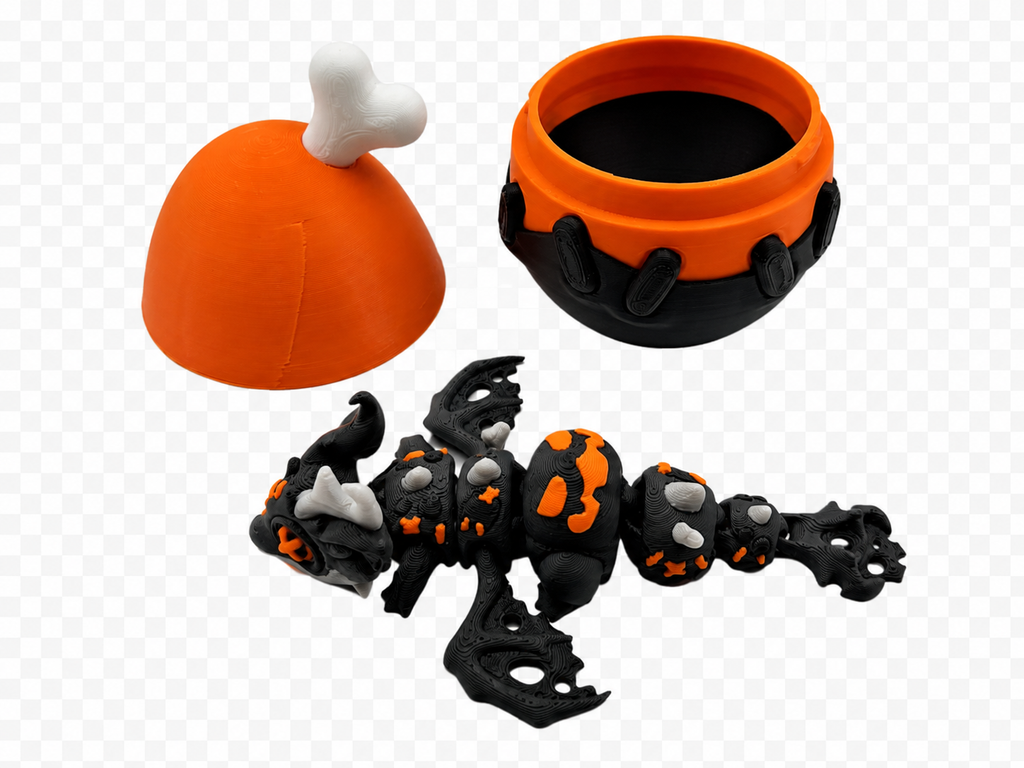 Halloween Dragon with Egg | 3D Printed Articulated Dragon | Spooky Dragon | Halloween Gift