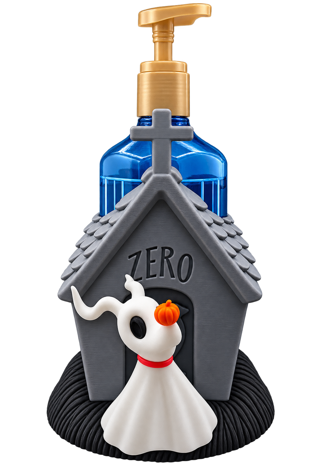 Halloween Ghost Dog Soap Dispenser Holder | 3D Printed Spooky Bathroom & Kitchen Decor