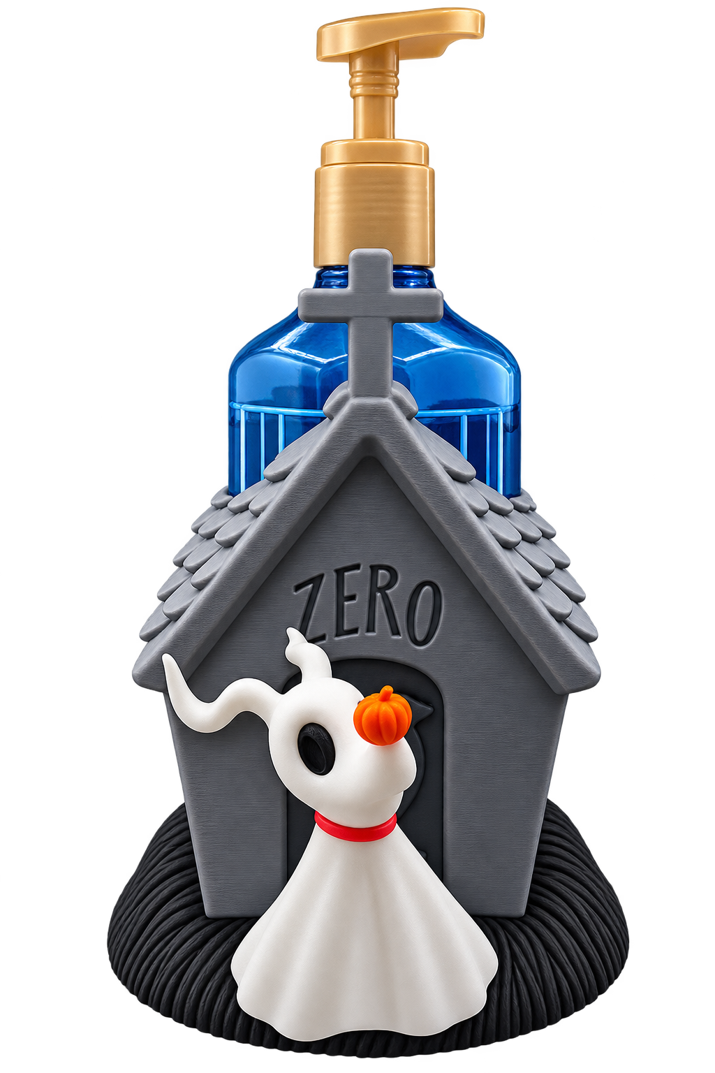 Halloween Ghost Dog Soap Dispenser Holder | 3D Printed Spooky Bathroom & Kitchen Decor