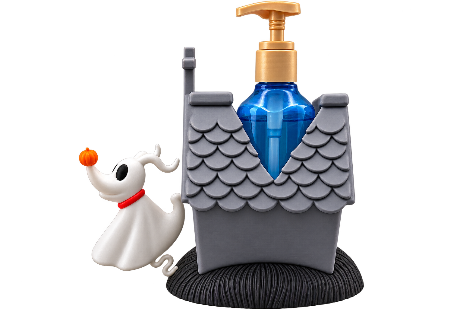 Halloween Ghost Dog Soap Dispenser Holder | 3D Printed Spooky Bathroom & Kitchen Decor