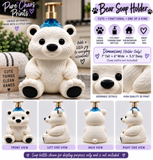 3D Printed Bear Soap Holder – Cute Bathroom & Kitchen Decor