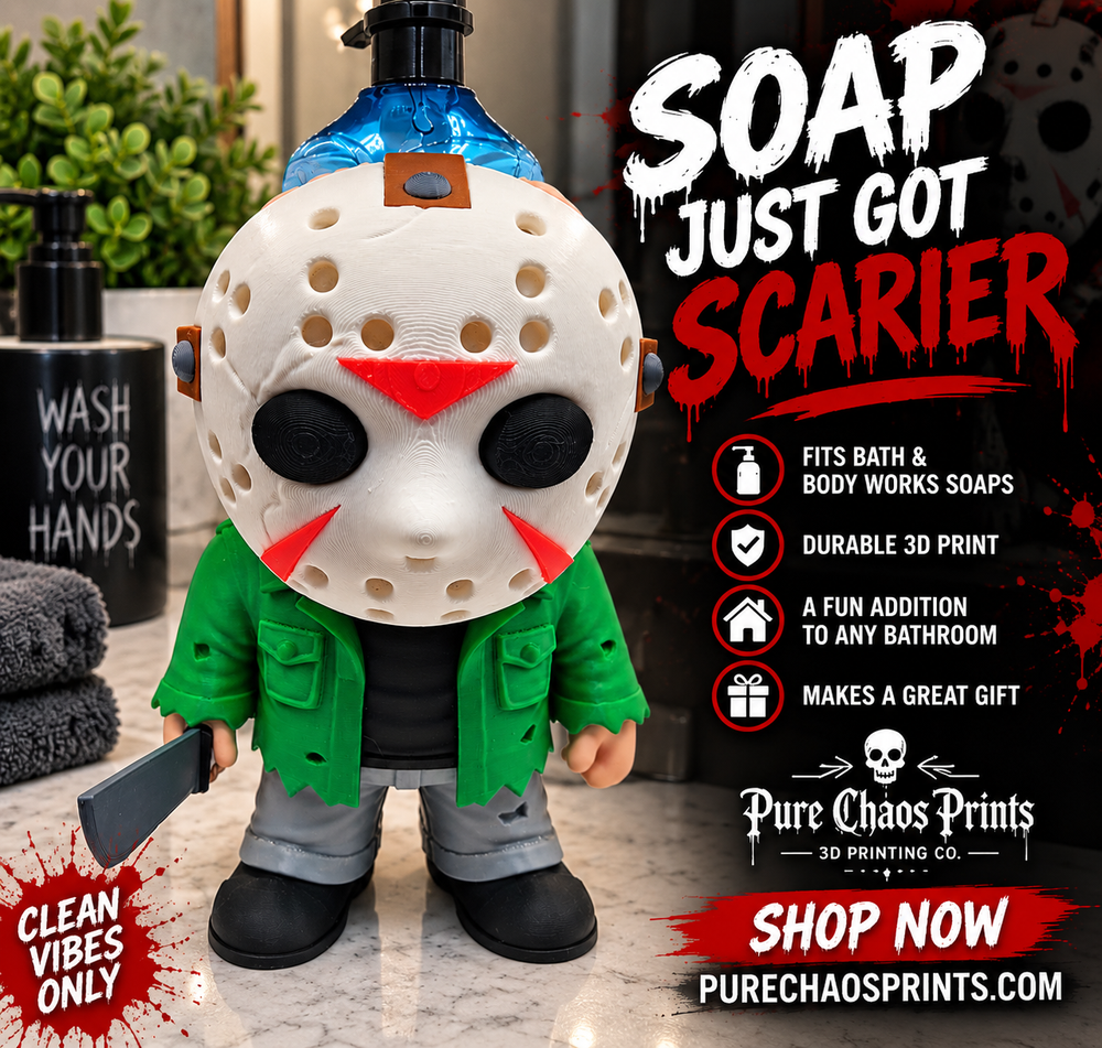 Horror Hockey Mask Soap Holder – 3D Printed Bathroom Decor