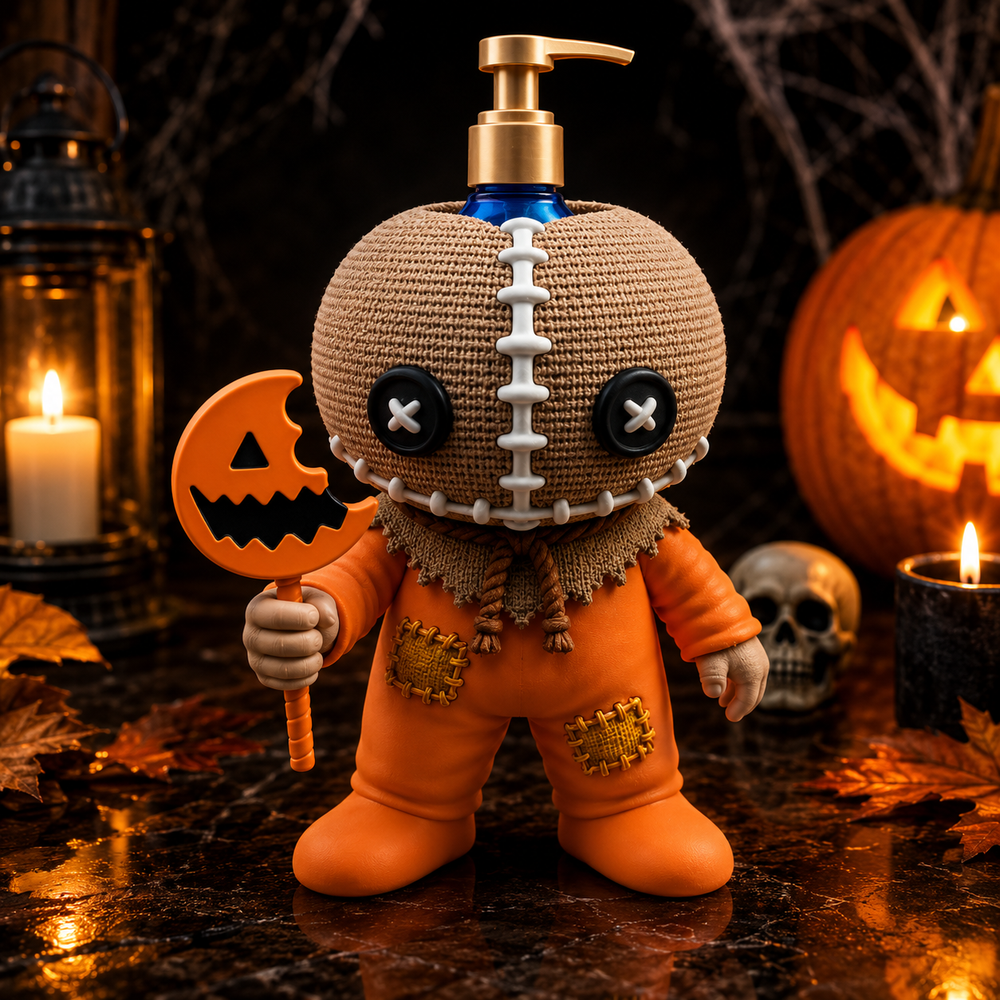 Halloween Pumpkin Character Soap Dispenser Holder | 3D Printed Bathroom & Kitchen Decor