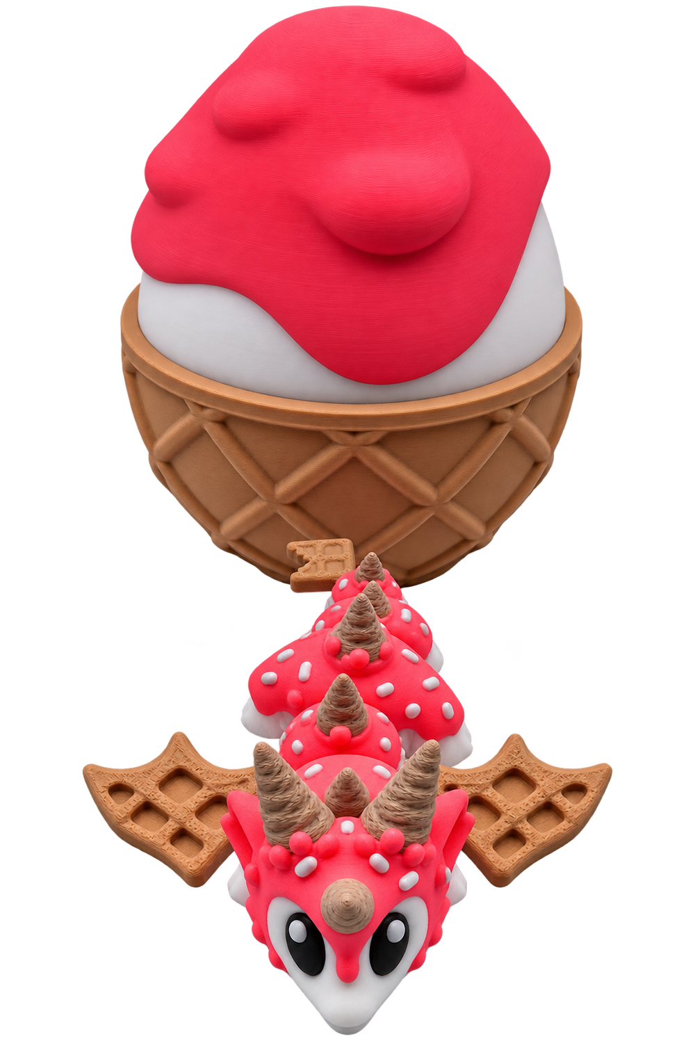Ice Cream Dragon with Egg | 3D Printed Articulated Dragon | Cute Dessert Dragon | Dragon Egg