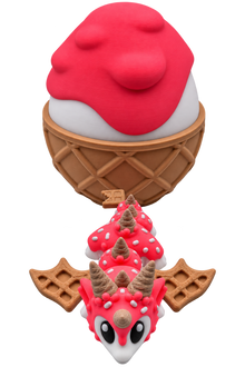 Ice Cream Dragon with Egg | 3D Printed Articulated Dragon | Cute Dessert Dragon | Dragon Egg