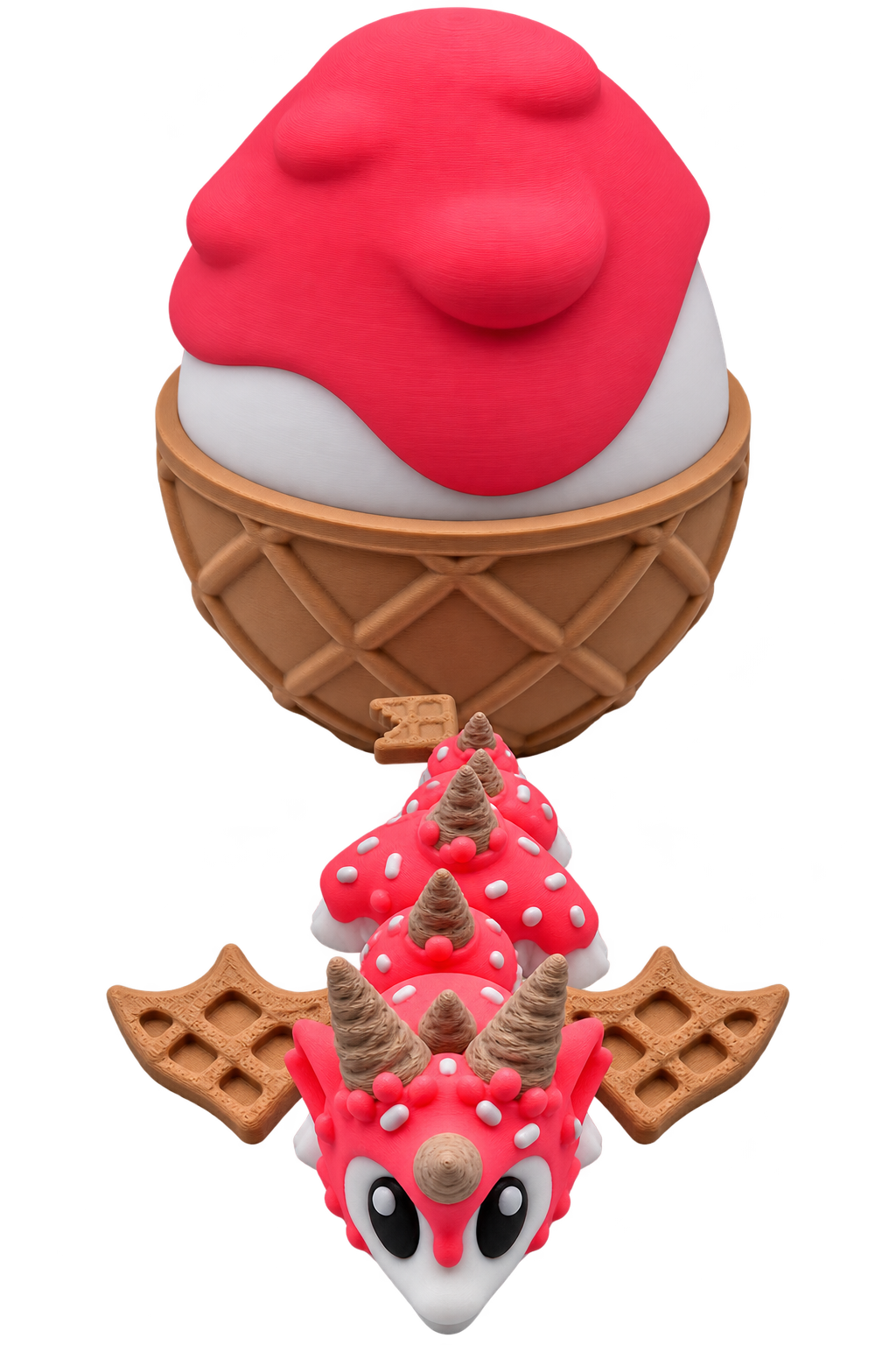 Ice Cream Dragon with Egg | 3D Printed Articulated Dragon | Cute Dessert Dragon | Dragon Egg