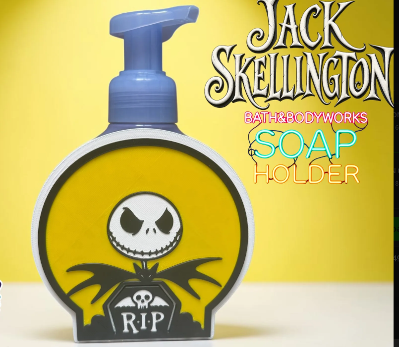 Spooky Skeleton King Foaming Hand Soap Holder – Fits Bath & Body Works Bottles