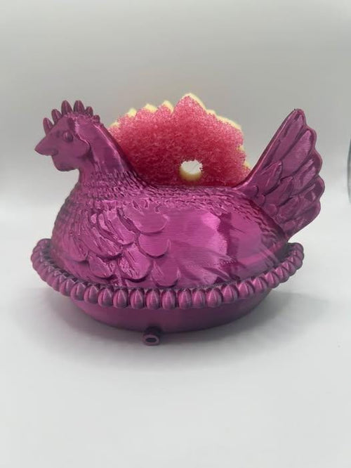 3D Printed Hen Sponge Holder | Farmhouse Kitchen Sink Caddy Organizer