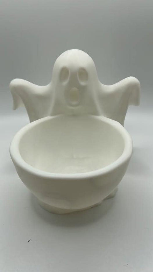 Ghost Candy Bowl Trinket Dish | Spooky Halloween Catchall Tray, Desk Accessory
