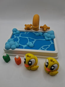 3D Printed Duck Bath Time Playset | Interactive Mini Bathtub & Duck Toy Set