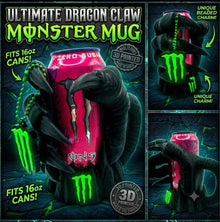 3D Printed Monster Claw Can Holder Mug with Handle – 16oz Energy Drink Cooler