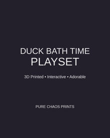 3D Printed Duck Bath Time Playset | Interactive Mini Bathtub & Duck Toy Set